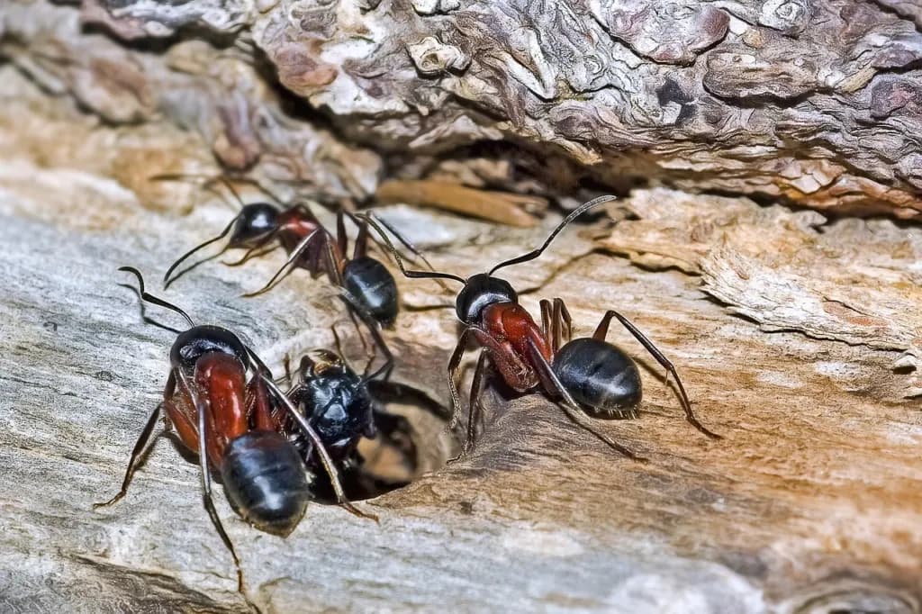 Ants forming a trail across a surface in a Reno-area home in spring